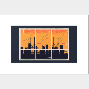 Animated Cityscape New York City NYC Posters and Art
